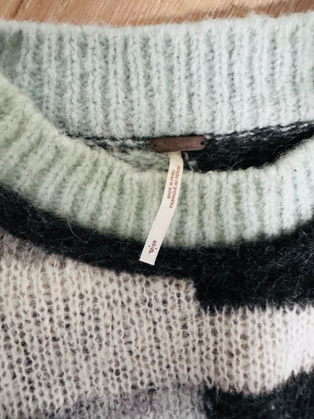 Free People Fuzzy Striped Sweater OS